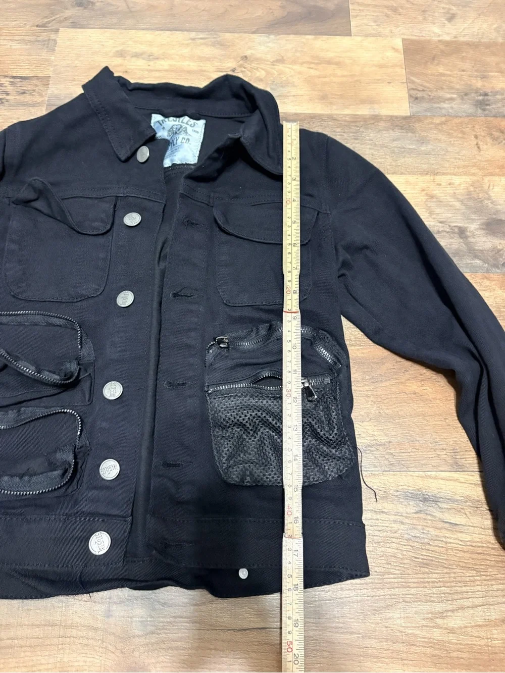 TreStles Supply Co Kids Black Utility Jacket Size Small Cargo Pocket Streetwear